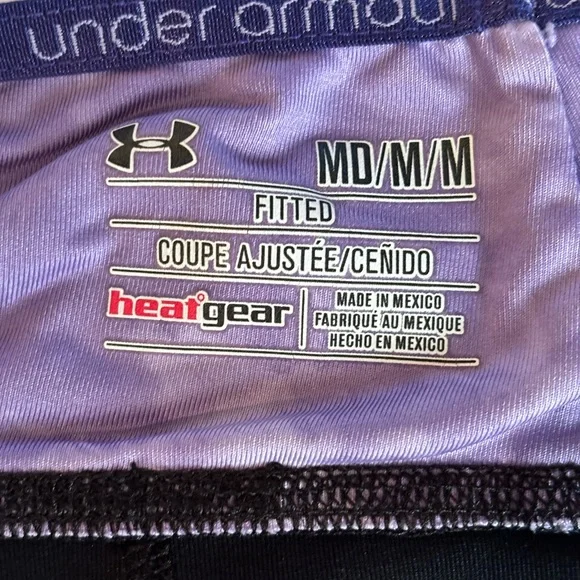 Under Armour Sz Med Black w Lavender Waistband Bike SHORTS - Picture 5 of 6